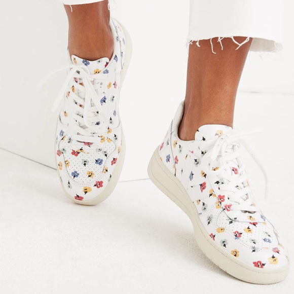 Veja X Madewell V 10 Leather Sneakers in Confetti Floral